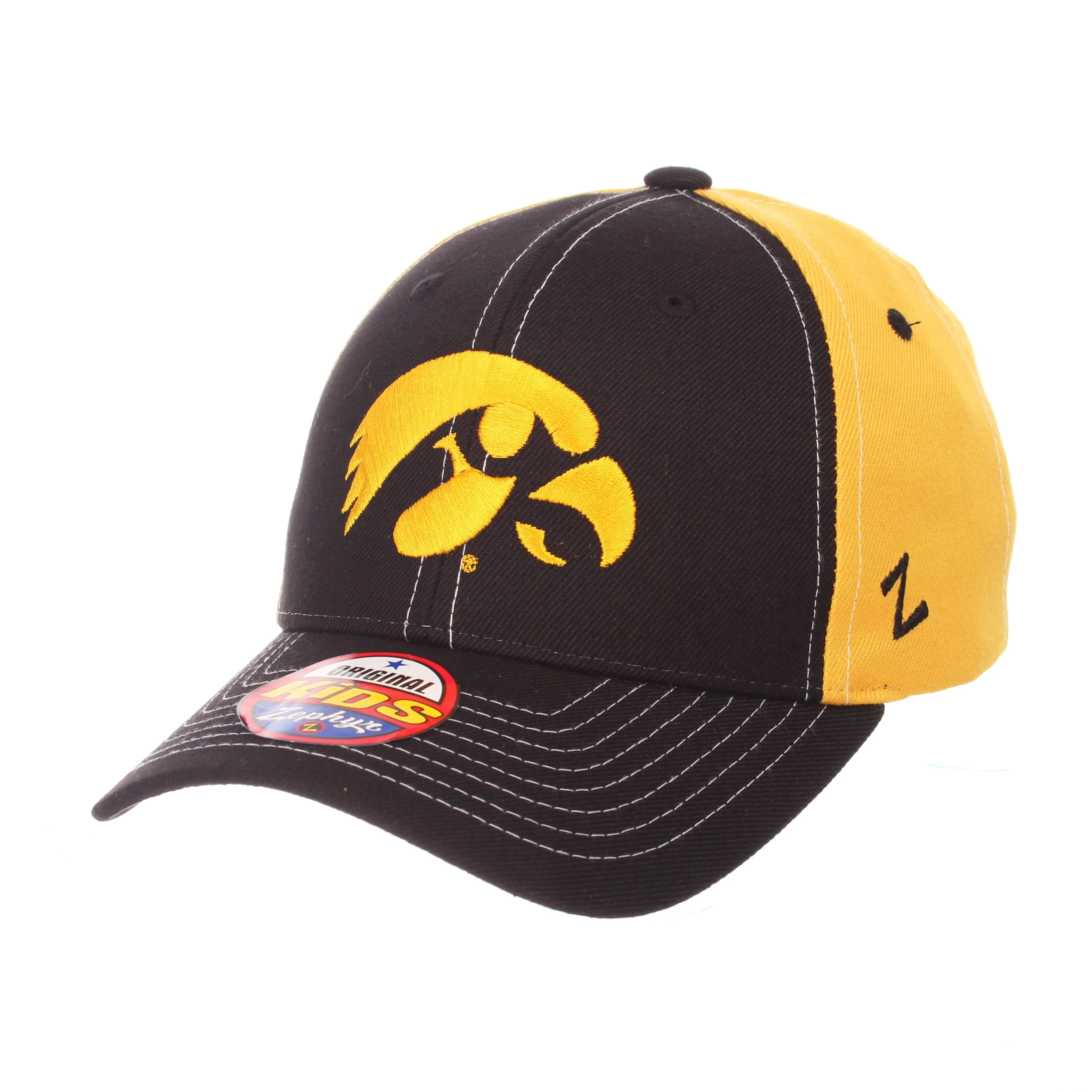 Iowa Hawkeyes Zephyr YOUTH Black Yellow Two-Tone "Staple" Snapback Hat Cap