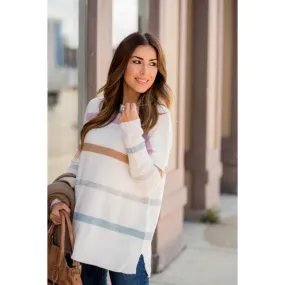 Ivory Chic & Stylish Striped Sweater