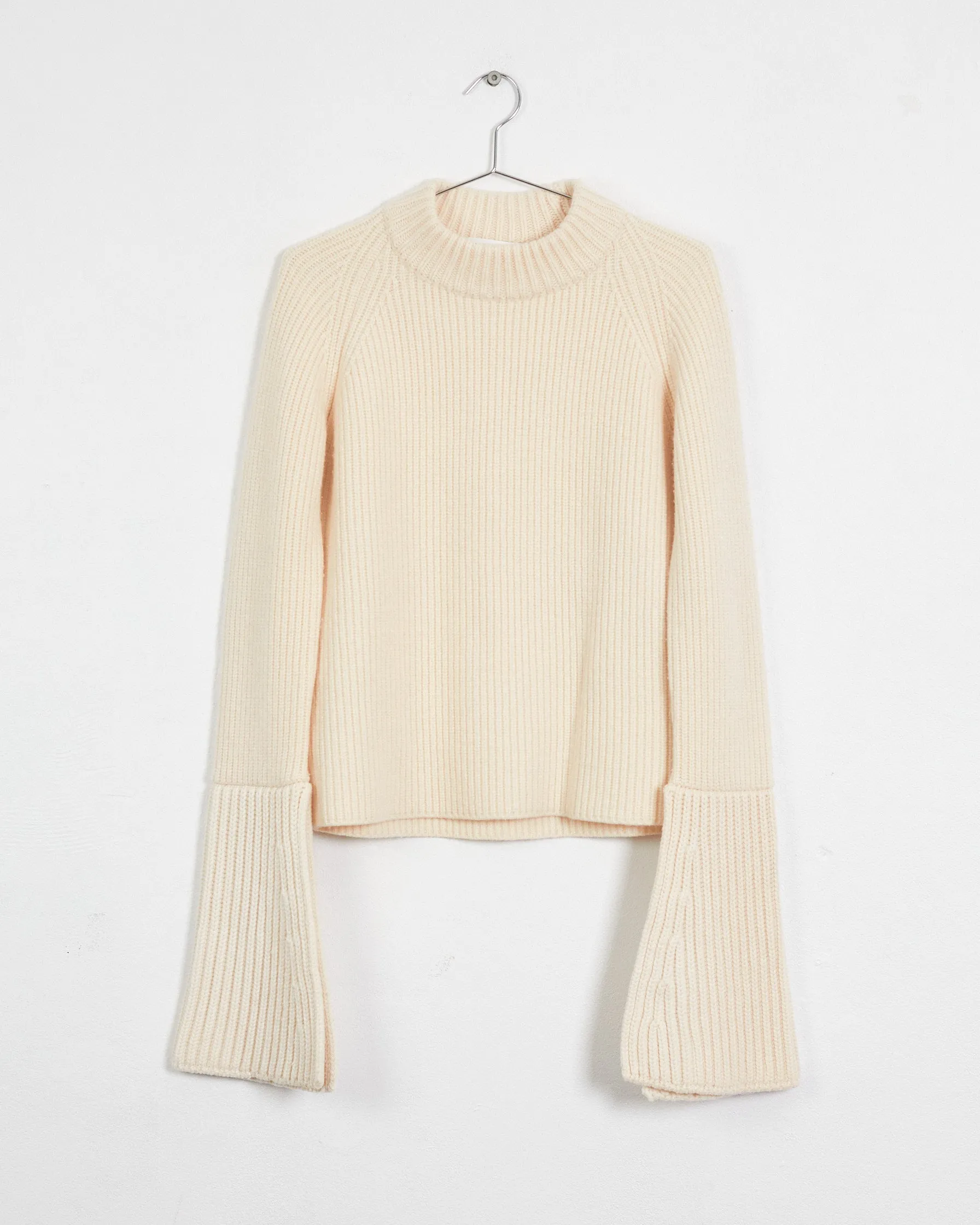 Jil Sander chunky rib maxi sleeve jumper, cream, 8