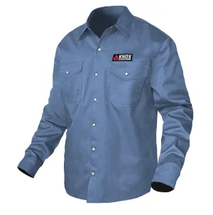 Knox FR Shirt Blue With Pearl Snap Buttons