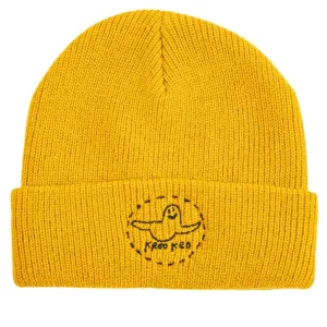 KROOKED TRINITY SMILE CUFF BEANIE YELLOW/BLACK