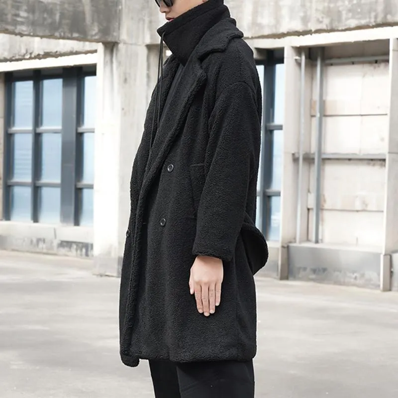 Lamb Wool Long Trench Coat