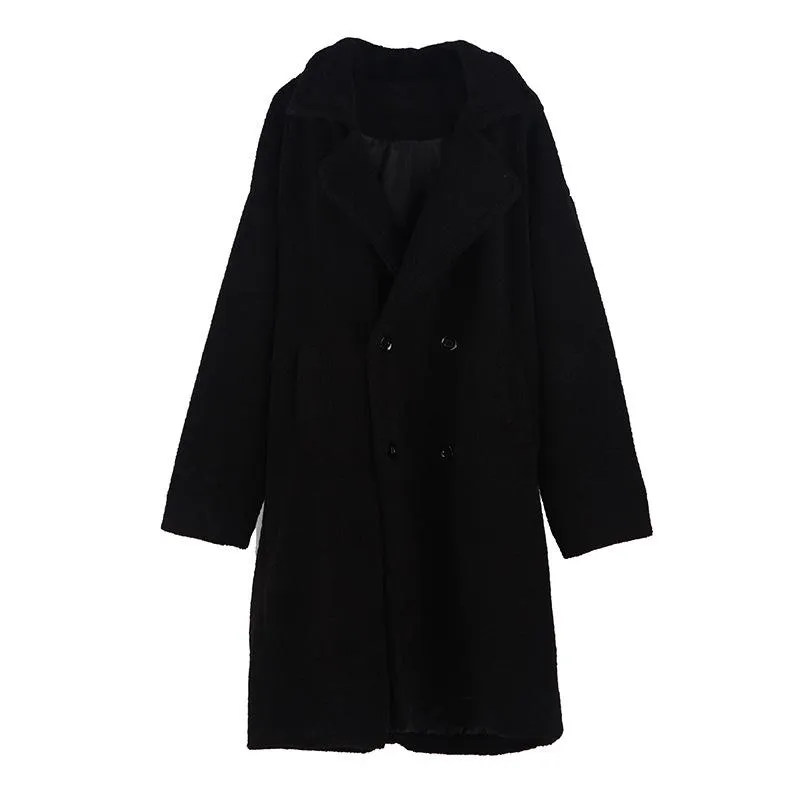 Lamb Wool Long Trench Coat