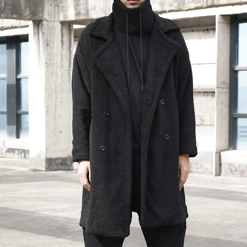 Lamb Wool Long Trench Coat