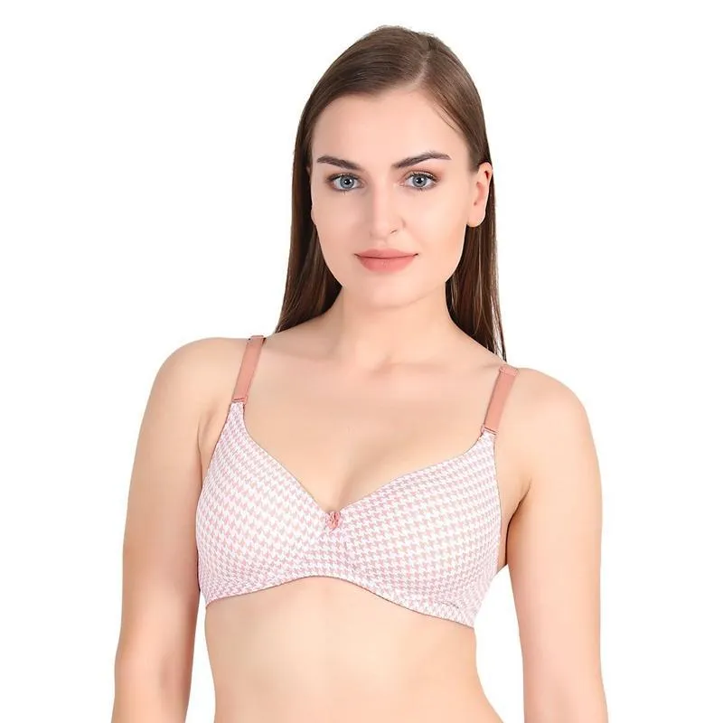 Lightly Padded Non Wired 3/4th Coverage T-Shirt Bra Brown