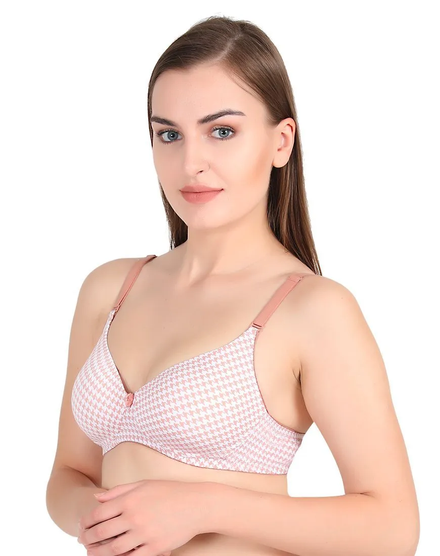 Lightly Padded Non Wired 3/4th Coverage T-Shirt Bra Brown