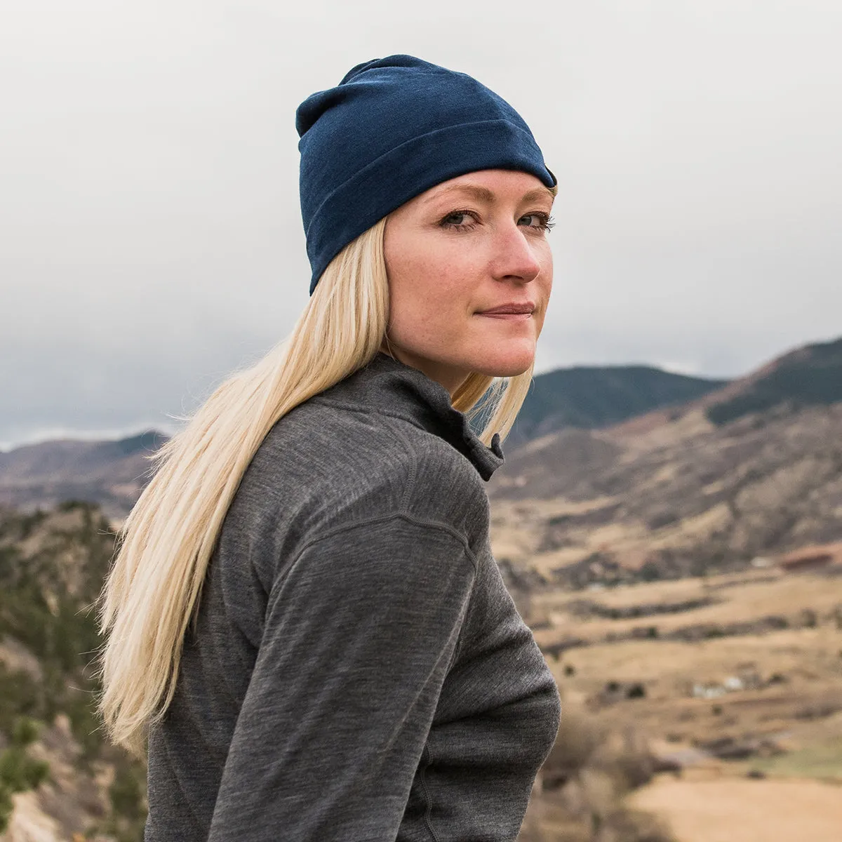 Lightweight - Ridge Cuff Beanie 100% Merino Wool