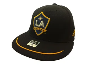 Los Angeles Galaxy Adidas FitMax 70 Black Structured Fitted Flat Bill Hat (S/M)