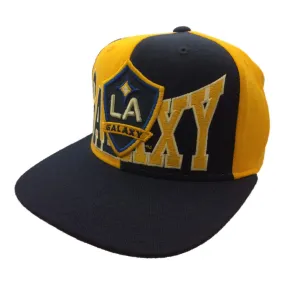 Los Angeles Galaxy Adidas Navy Yellow Structured Snapback Flat Bill Hat Cap