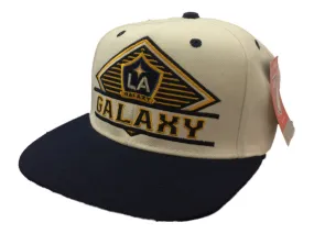 Los Angeles Galaxy Adidas White & Navy Adj. Structured Snapback Hat Cap