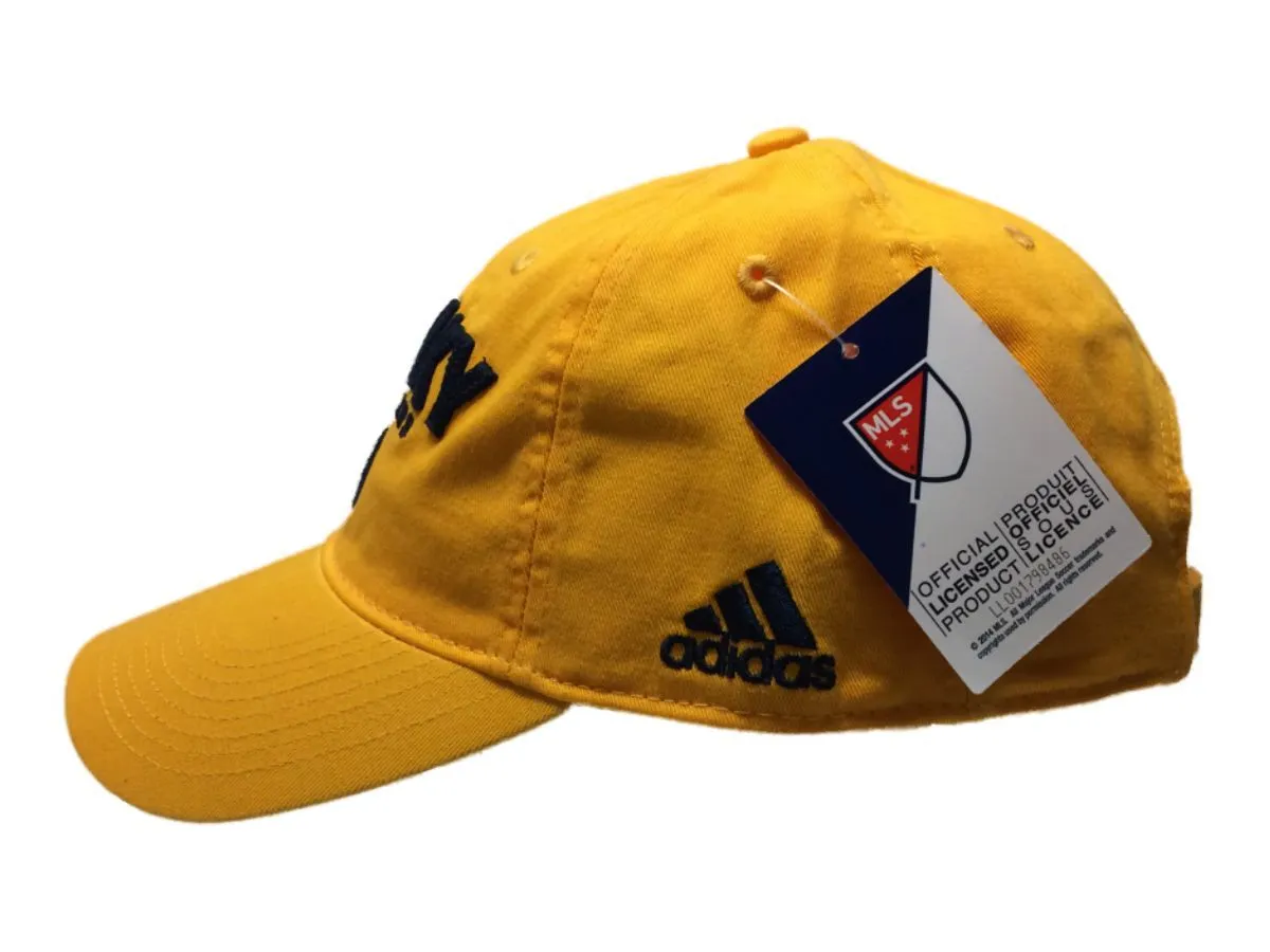 Los Angeles Galaxy Adidas Yellow Adj. Relaxed Slouch Strapback Baseball Hat