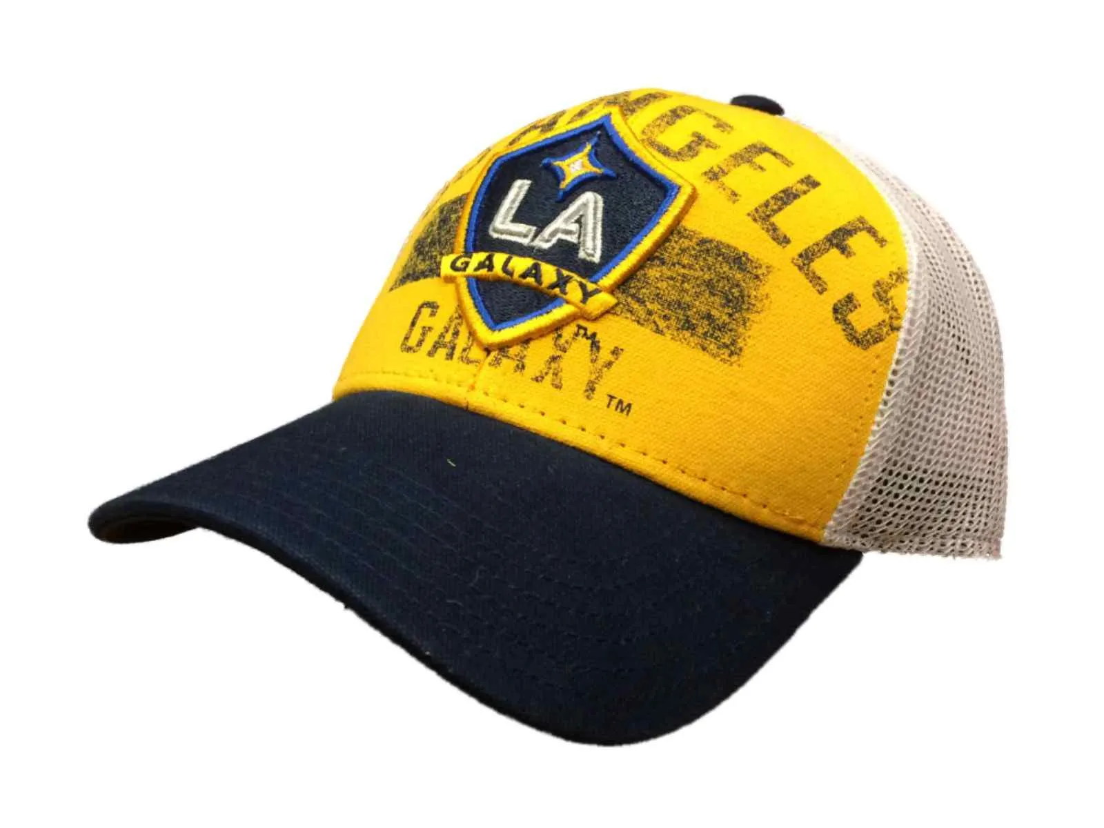 Los Angeles LA Galaxy Adidas YOUTH Faded Logo Adj. Structured Mesh Hat Cap