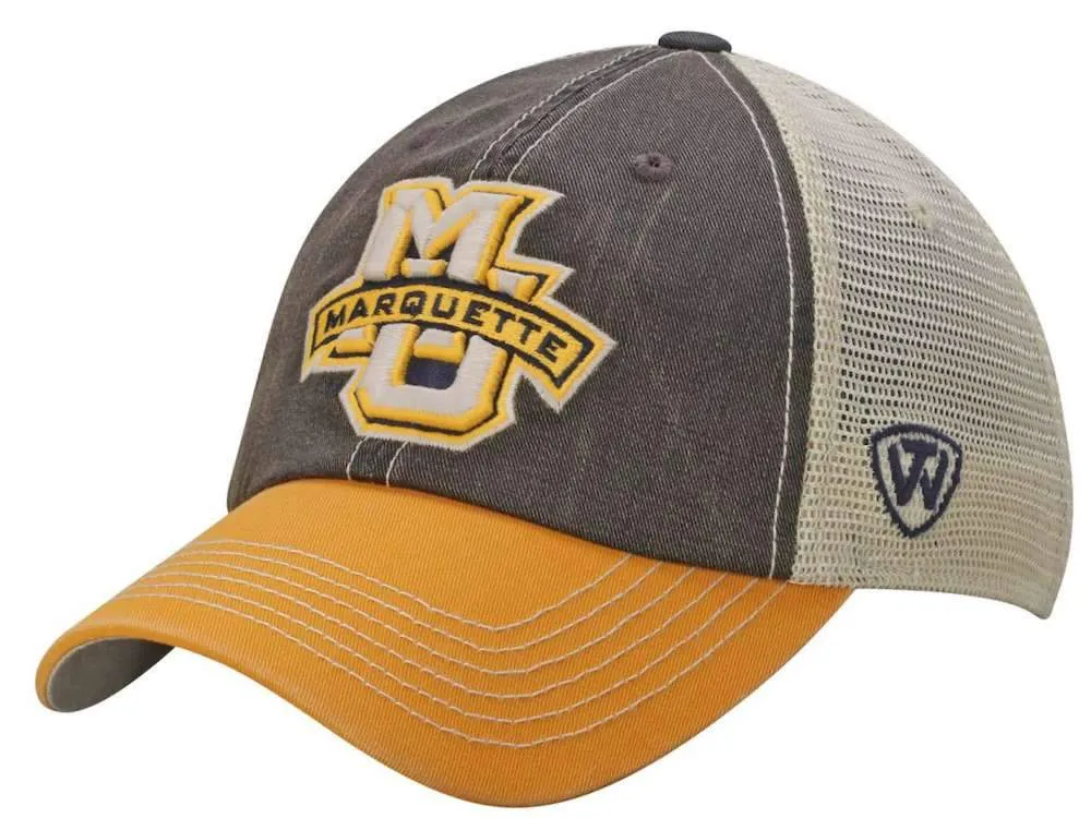 Marquette Golden Eagles Top of the World Navy Yellow Offroad Snapback Hat Cap