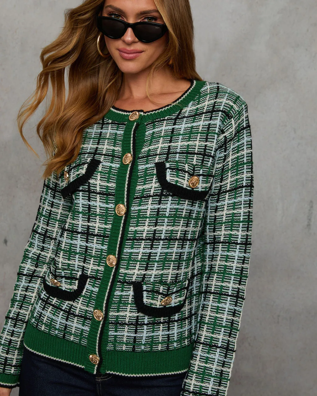 Mayzie Plaid Cardigan