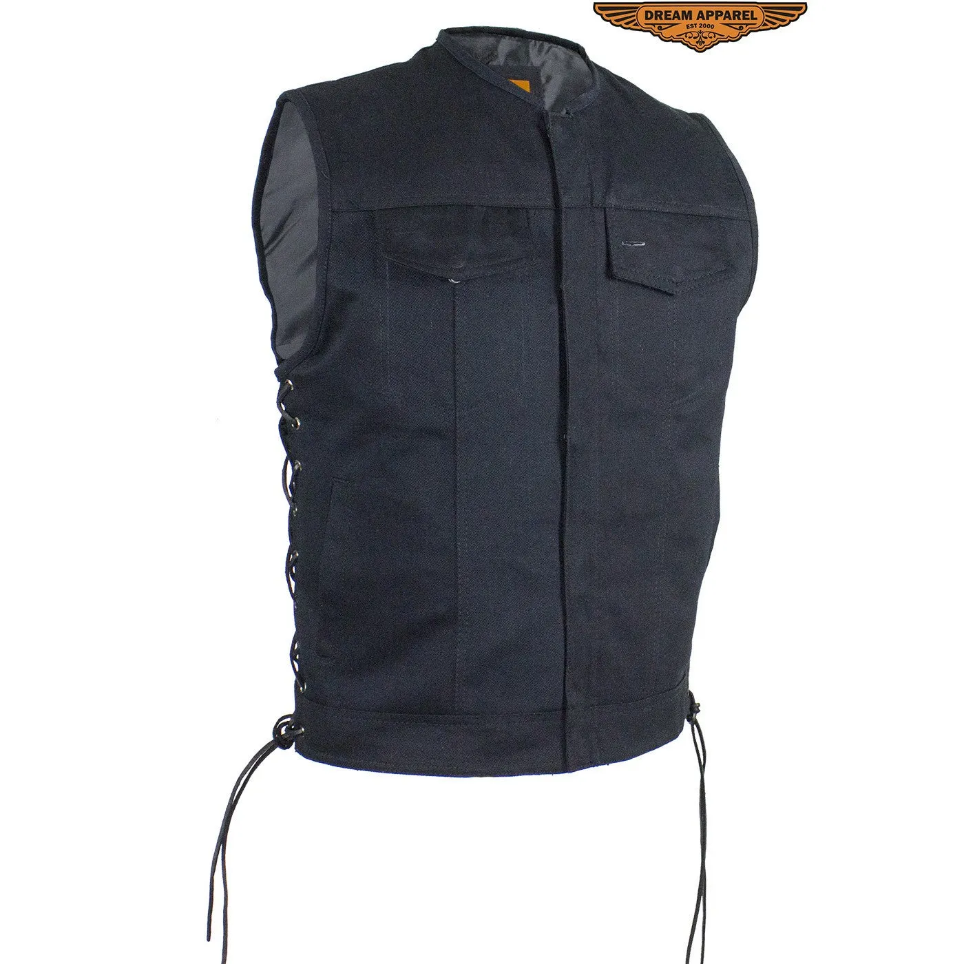 Men's Black Denim Club Vest