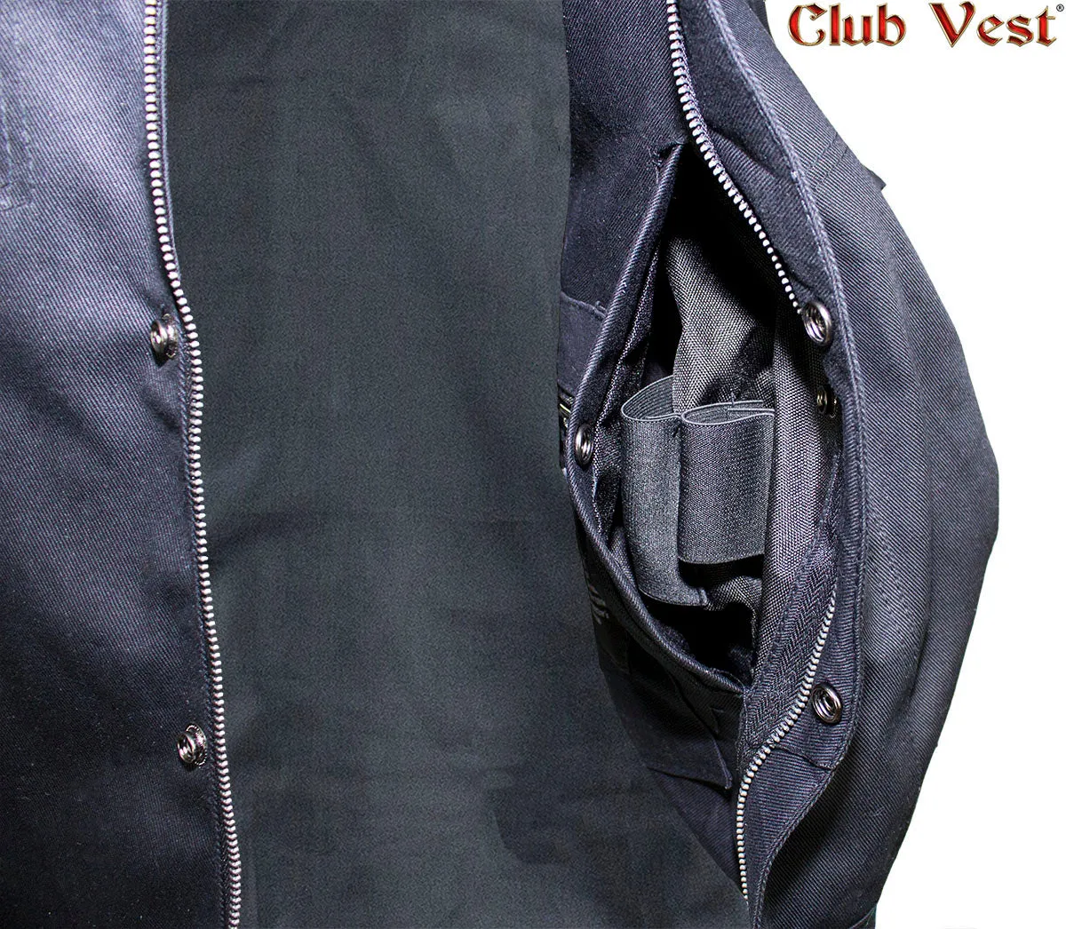 Men's Black Denim Gun Pocket Vest by Club Vest®