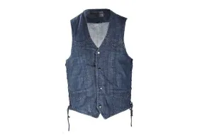 Men's Dark Blue Denim Gun Pocket Club Vest, MV303-DarkBlue-Denim-DL