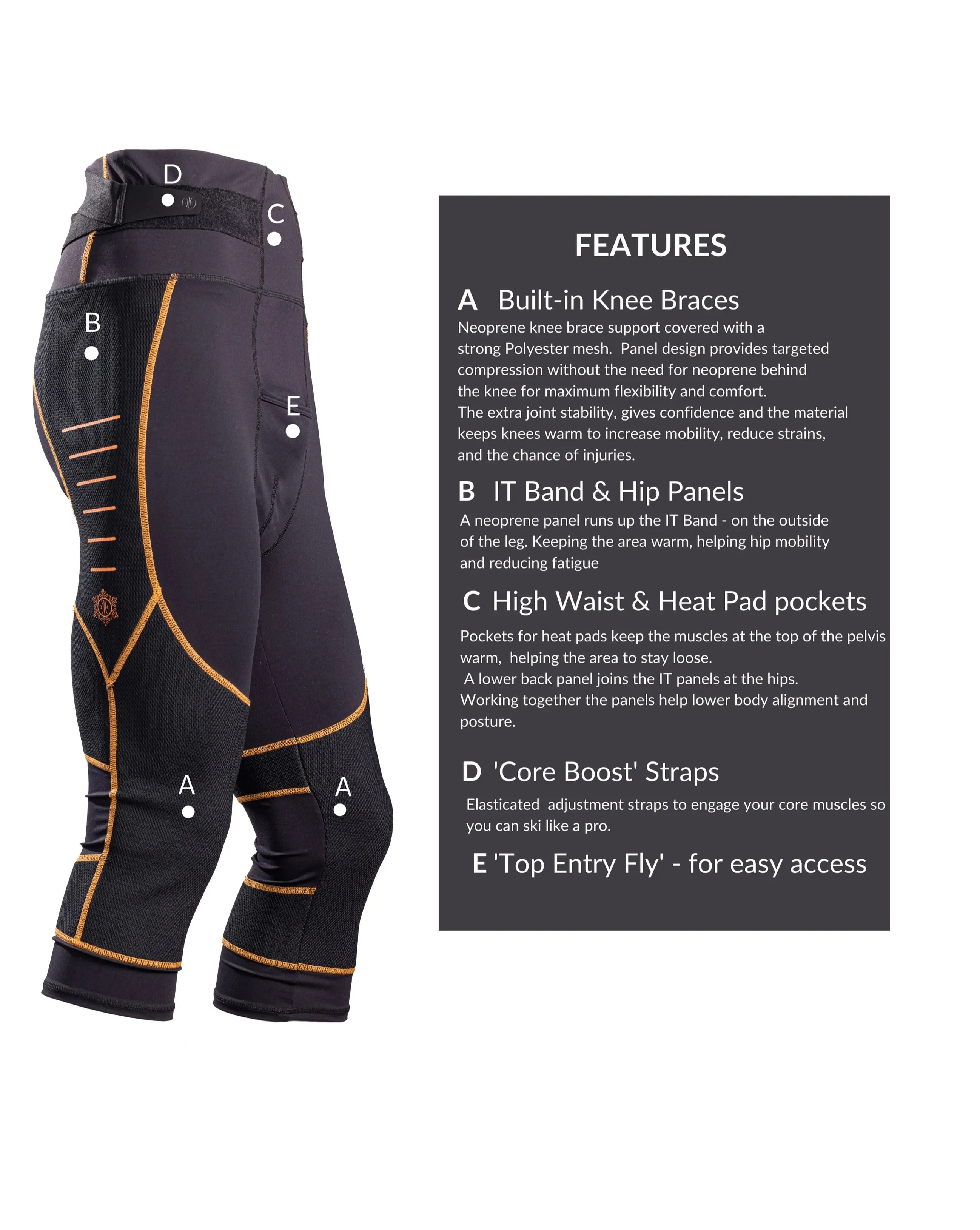 MEN'S WINTER SNOW SPORT LEGGINGS