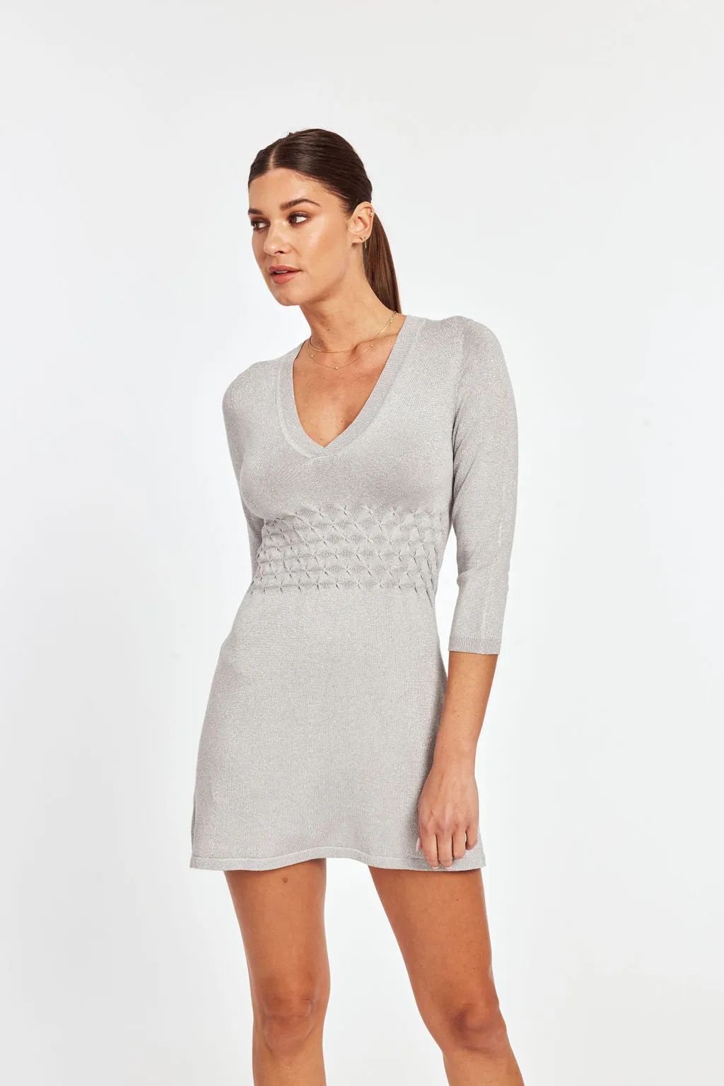 Metallic Knit Dress