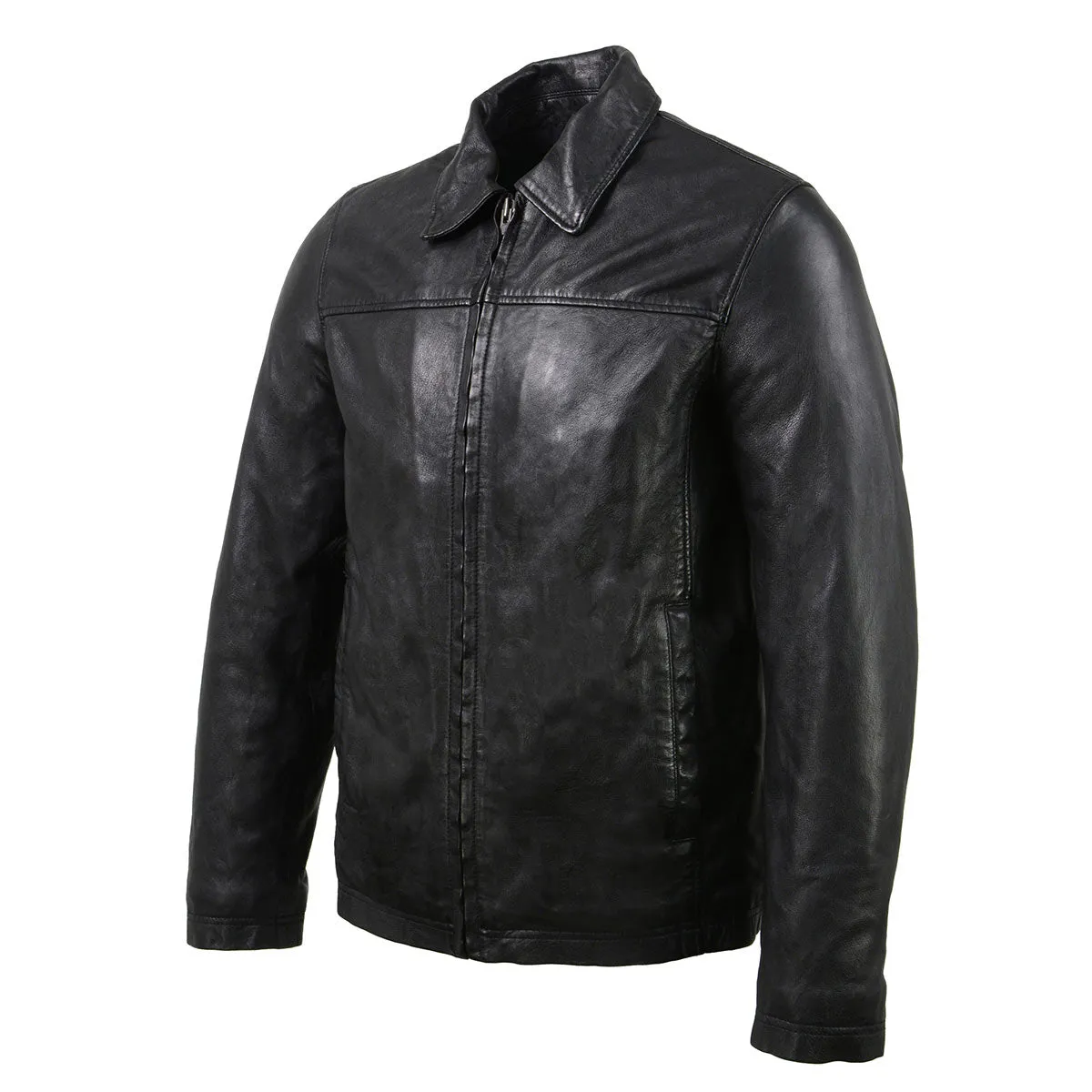 Milwaukee Leather Vintage SFM1804 Men's Classic Black Zipper Front