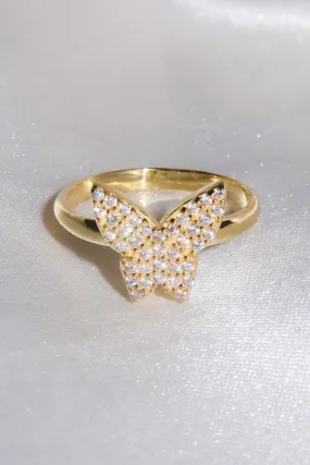 Mini Pavé Butterfly 925 Ring