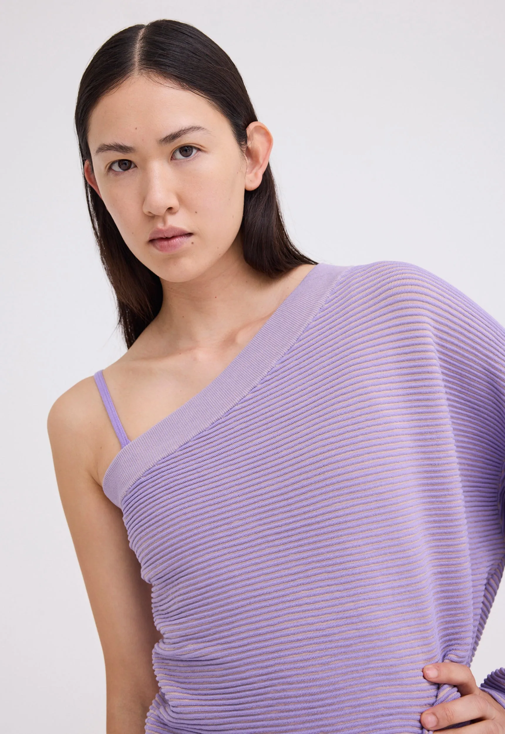 NAGNATA Organic Asym Sweater - Iris Purple