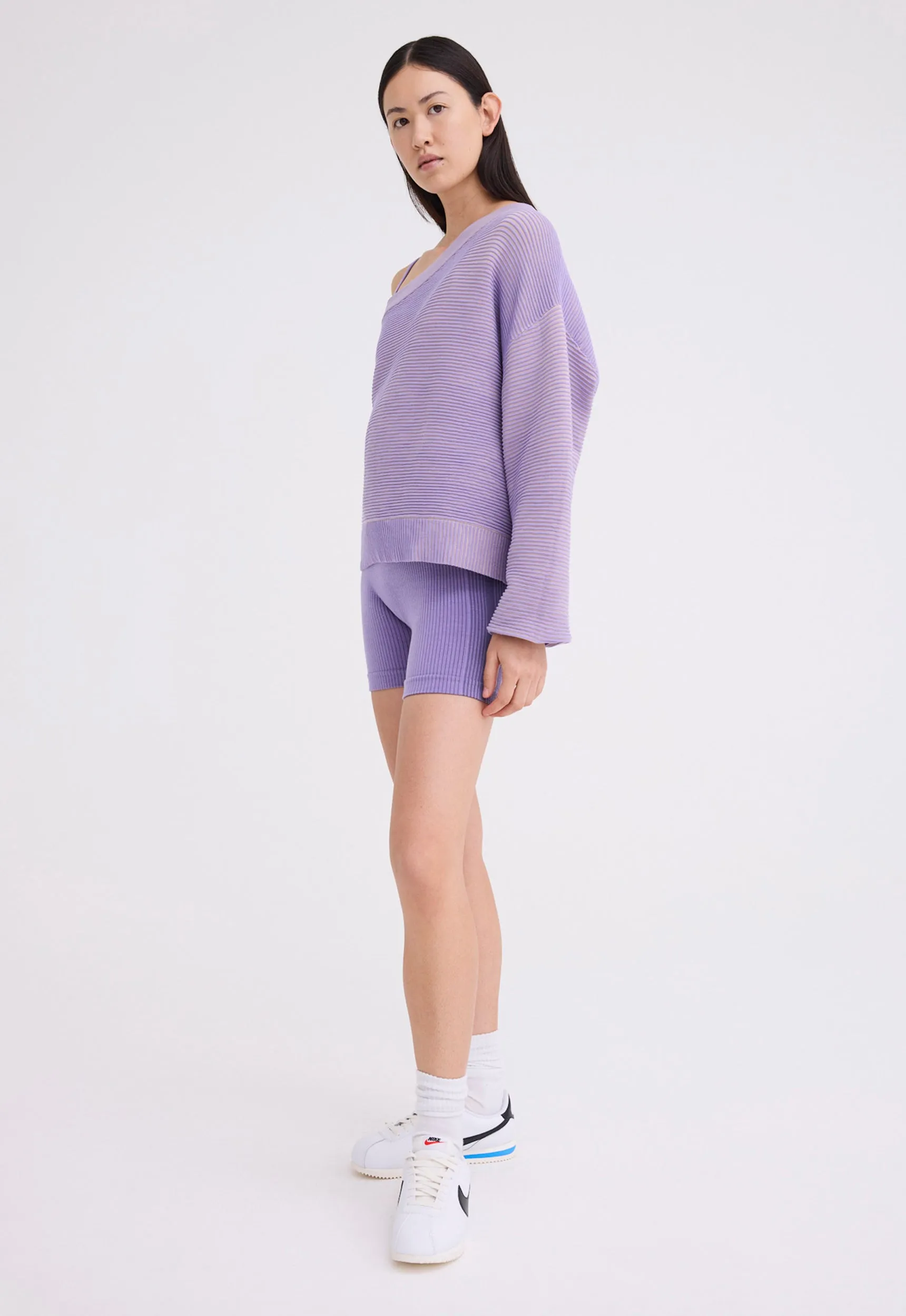 NAGNATA Organic Asym Sweater - Iris Purple