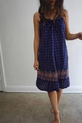 Navy Printed Sun Dress