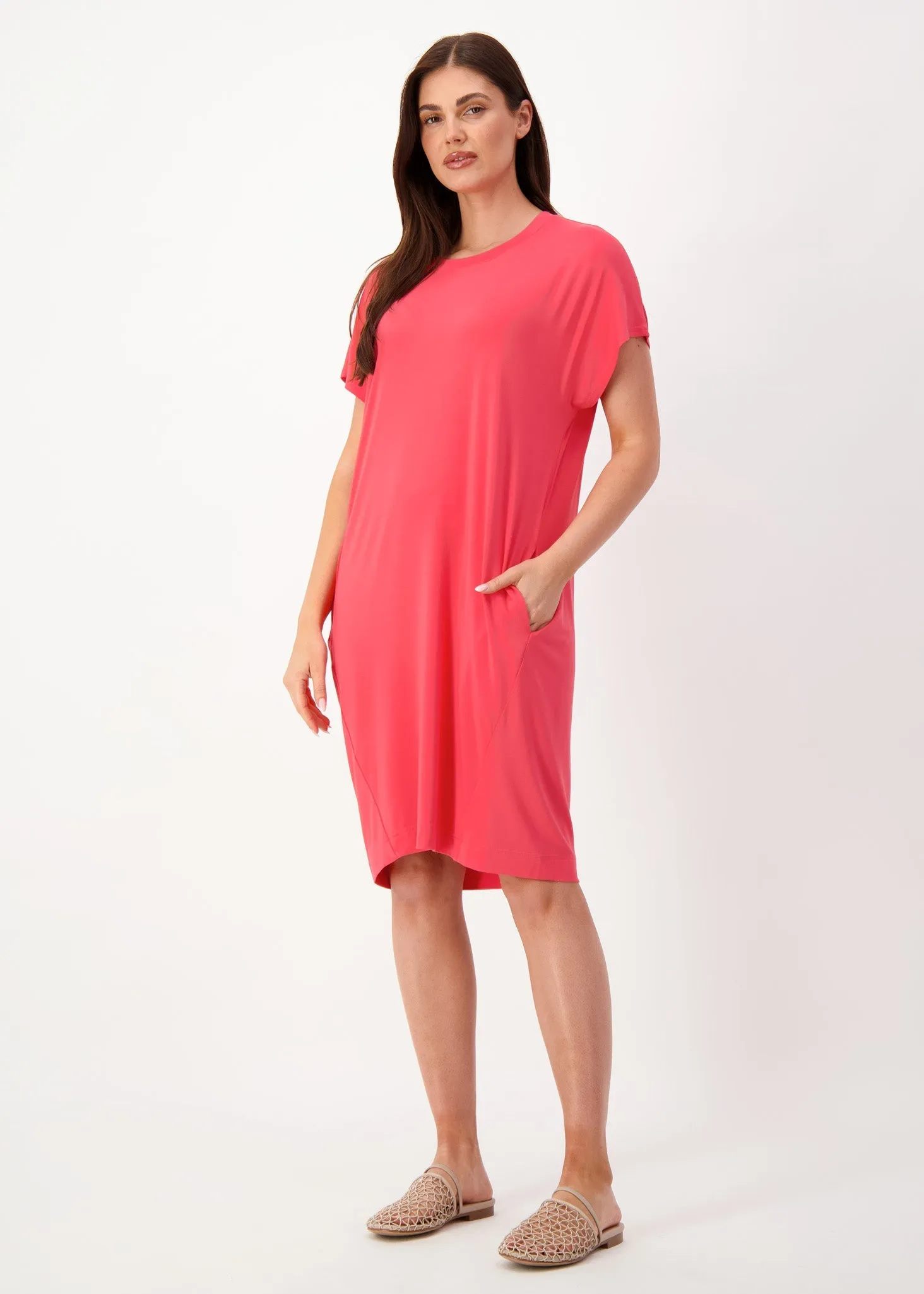 Nicks Bamboo Short Sleeve T-Shirt Dress - Berry