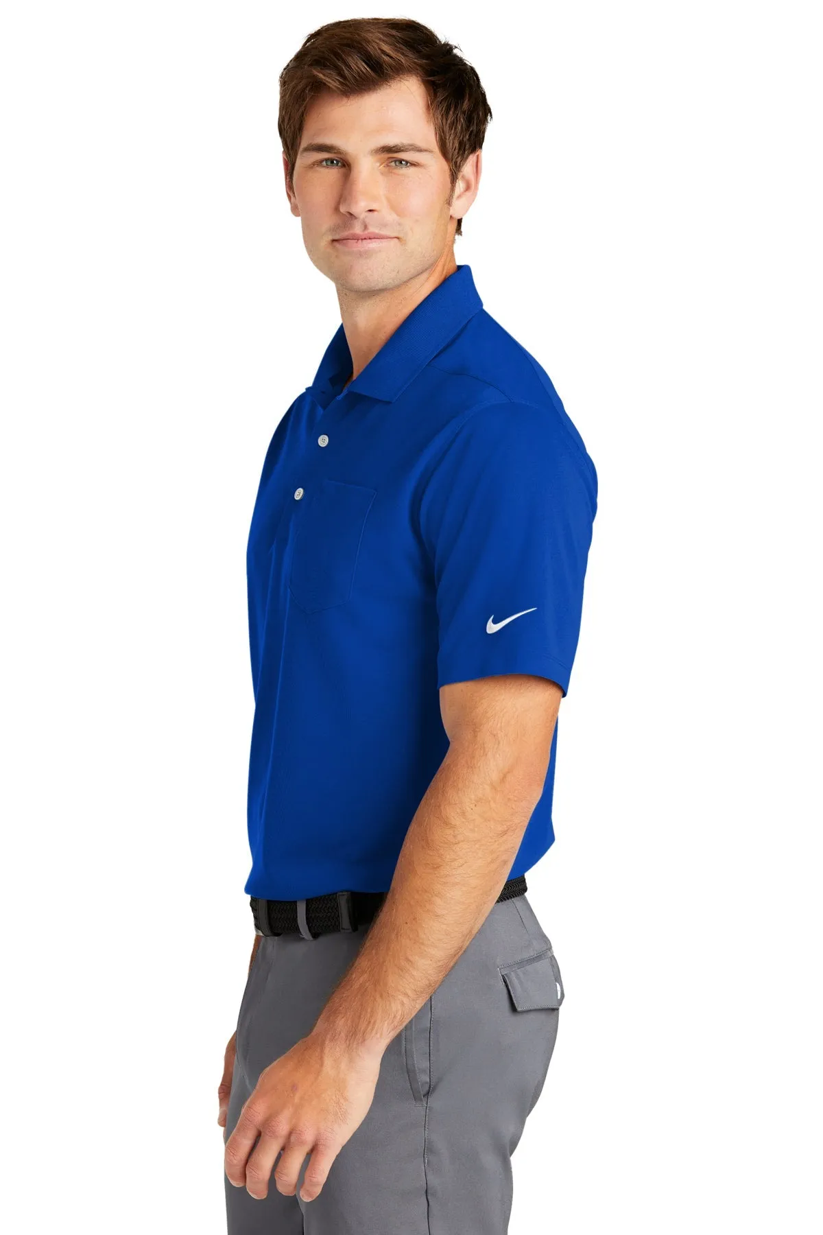 Nike Dri-FIT Micro Pique Custom Pocket Polos, Game Royal