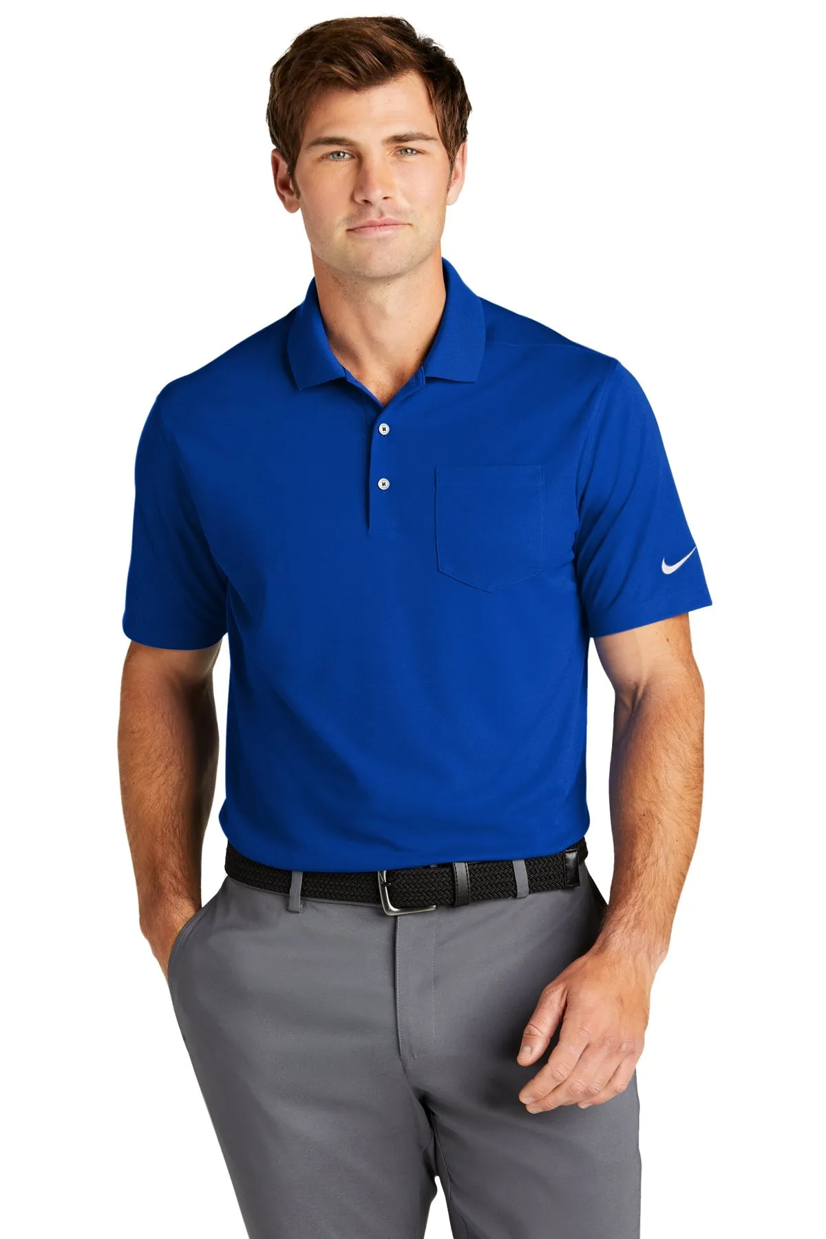 Nike Dri-FIT Micro Pique Custom Pocket Polos, Game Royal