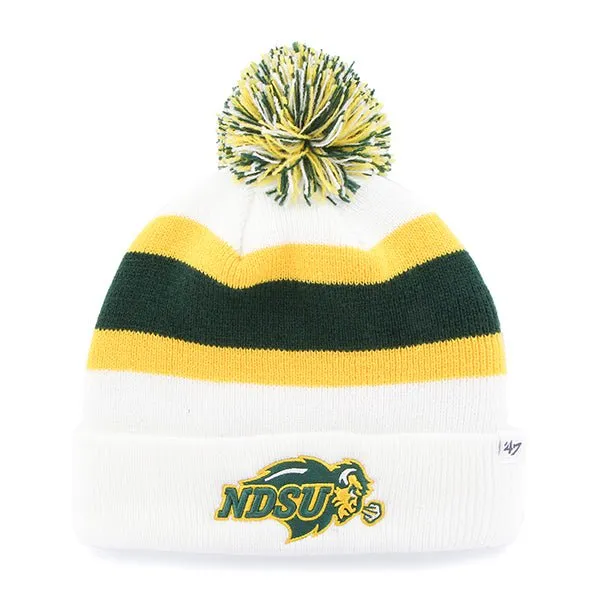 North Dakota State Bison 47 Brand White Green Yellow Breakaway Beanie Hat Cap