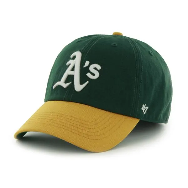 Oakland Athletics 47 Brand Franchise Green Yellow White Logo Home Hat Cap