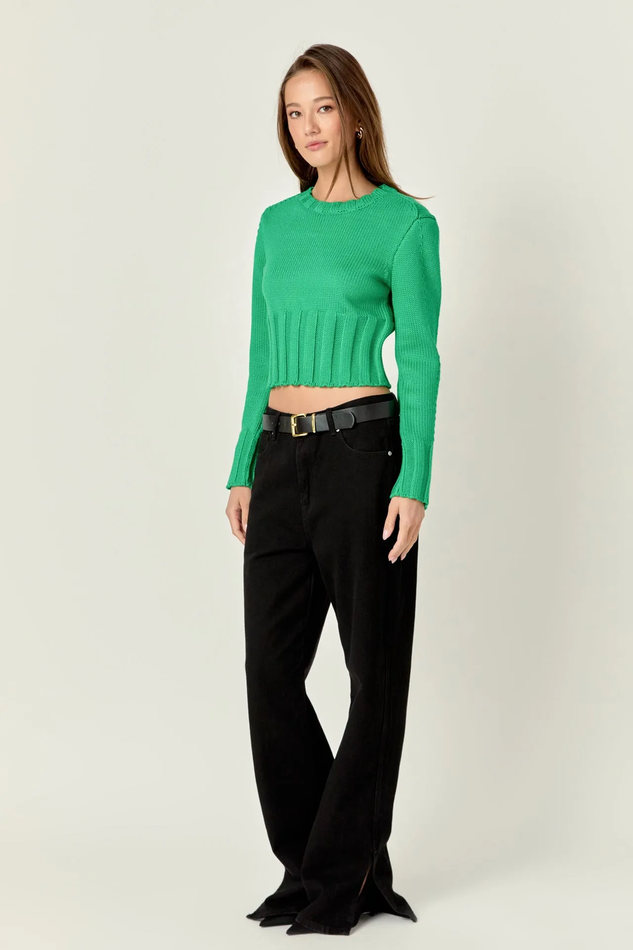 Open Back Cropped Sweater