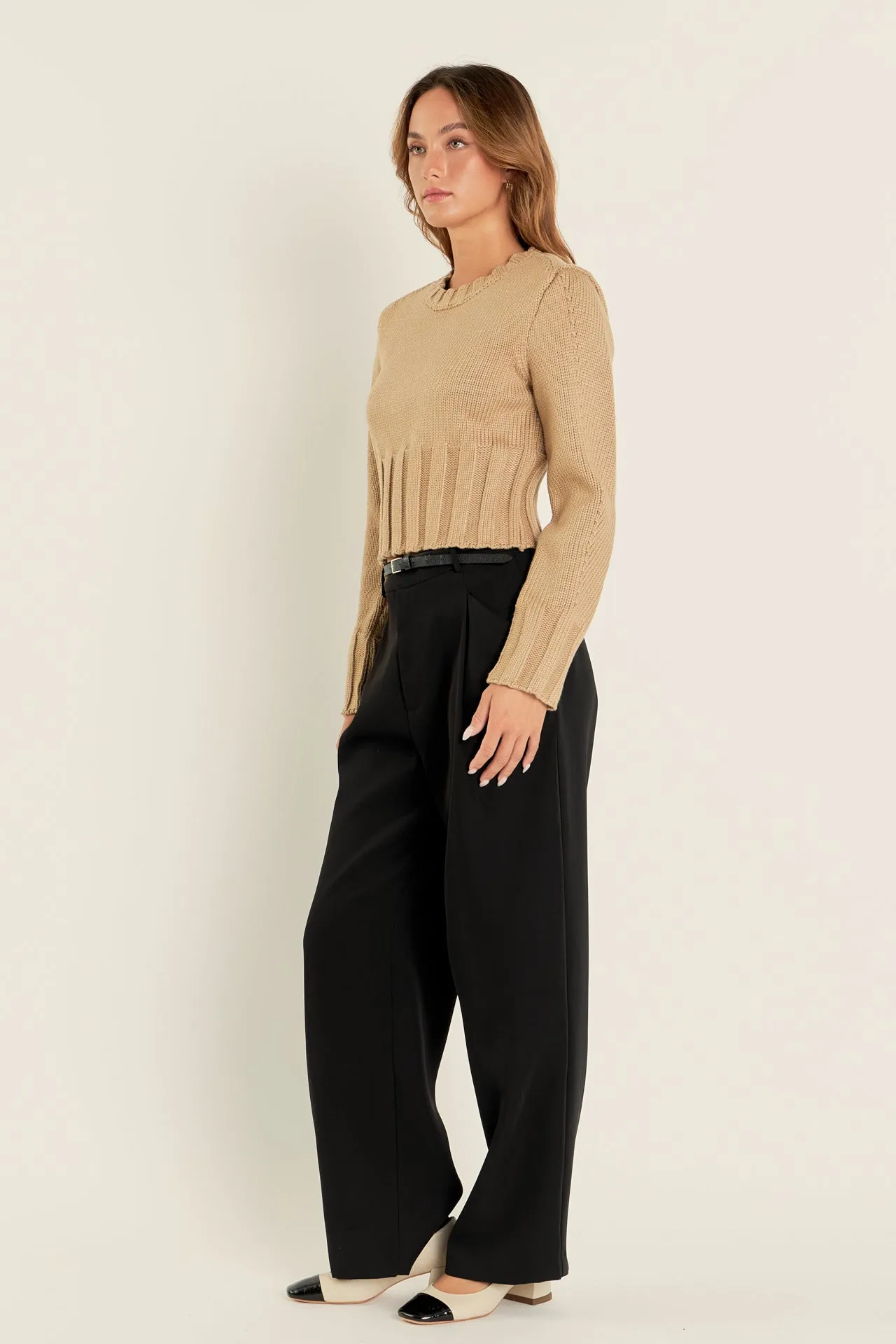 Open Back Cropped Sweater