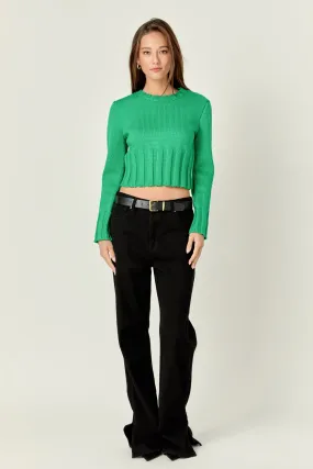 Open Back Cropped Sweater