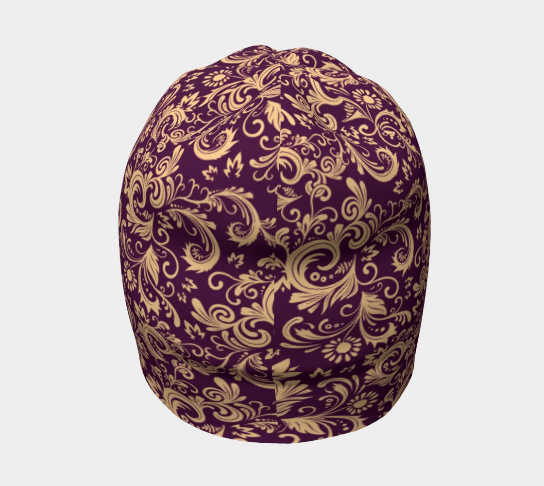 Oriental Floral Pattern - Amethyst | Beanie | Mandalazed