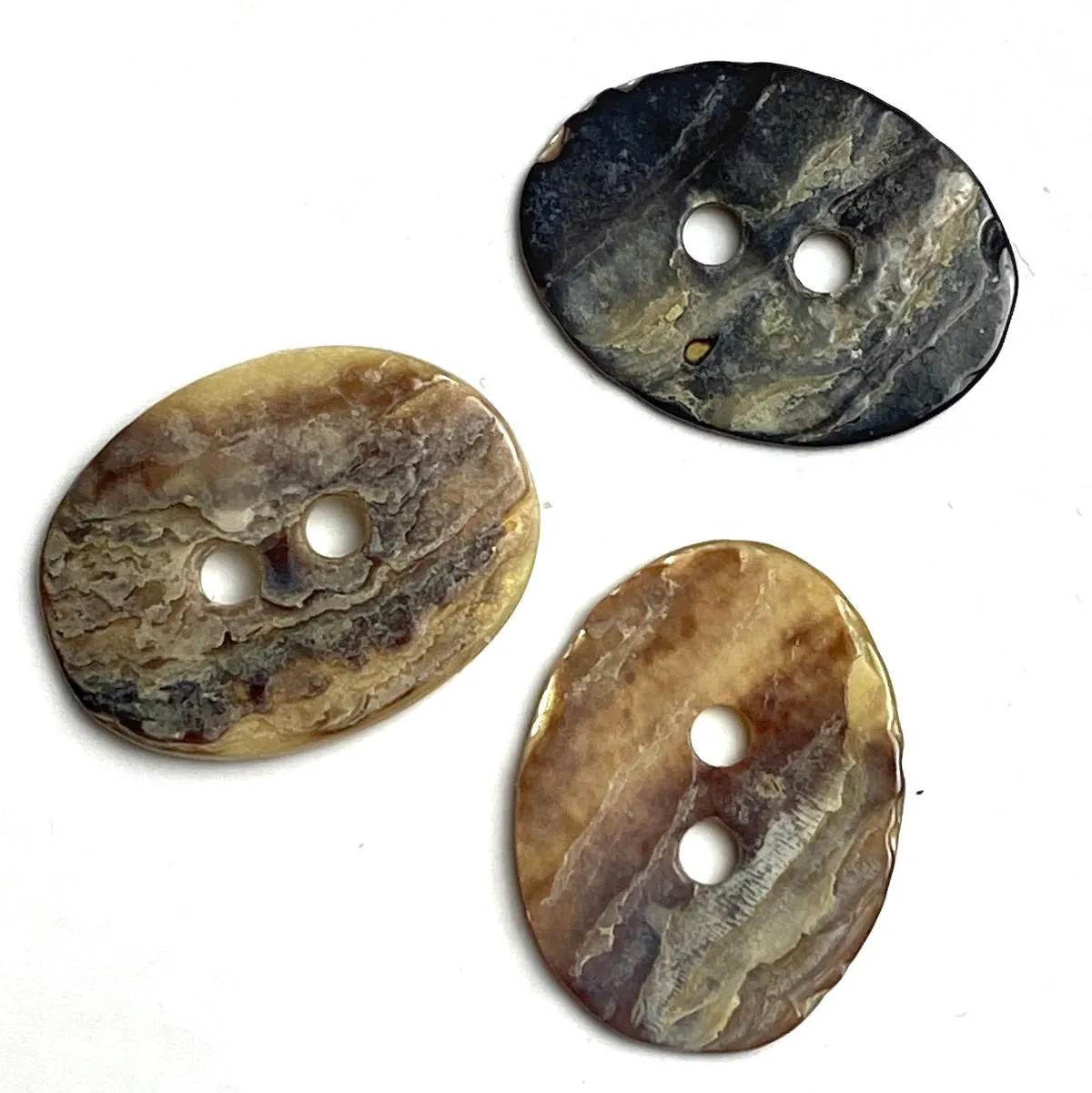 Oval Moonrise Mother of Pearl 1/2" x 3/8" Iridescent Button 13mm,  Pack of 12, #KB-806