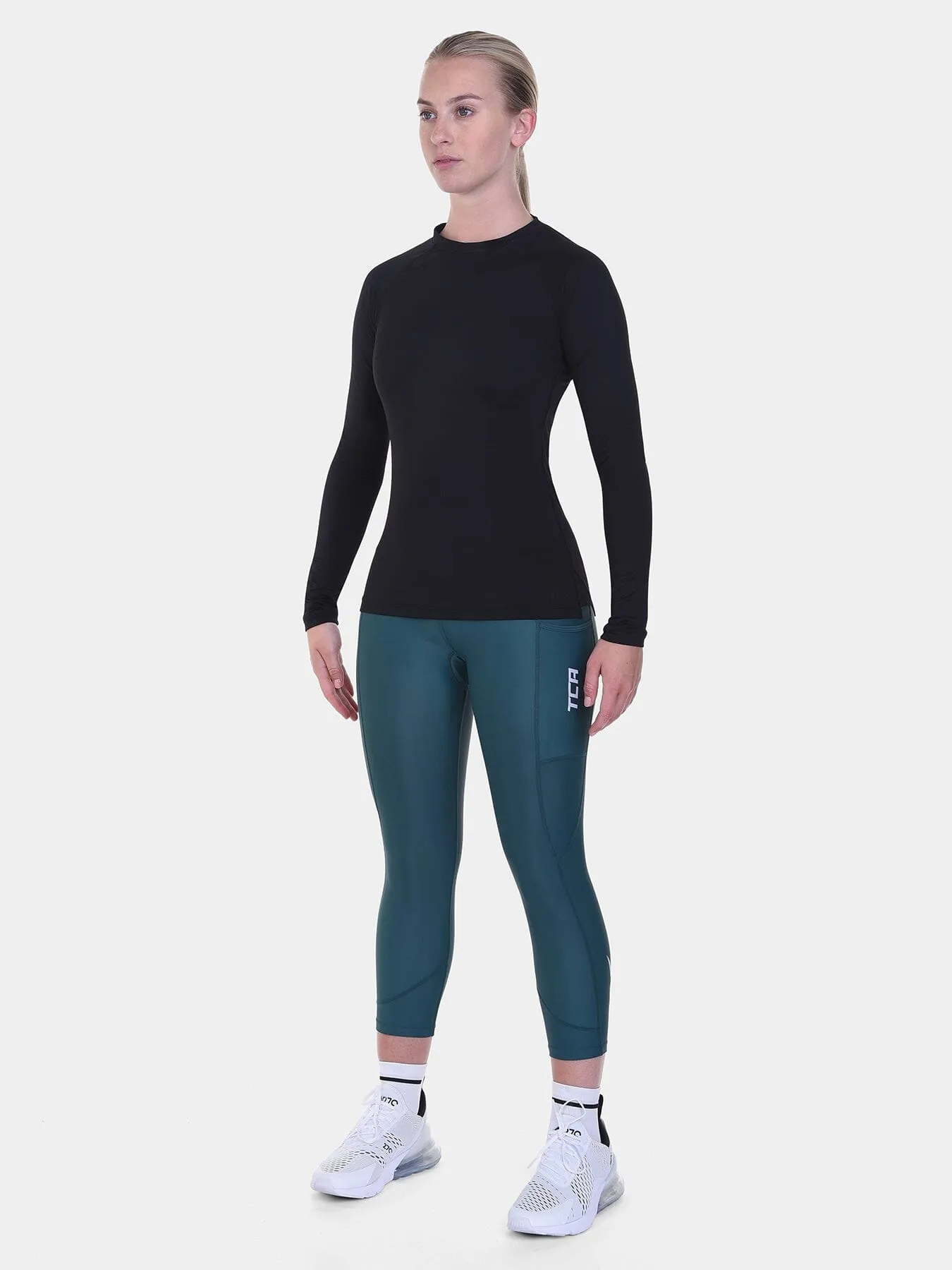 Padded Capri Cycling Leggings For Women With Reflective Strips & Side Pocket