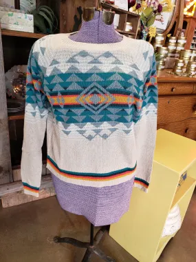 Pendleton Raglan Graphic Sweater in Ivory Multi Highland Peak