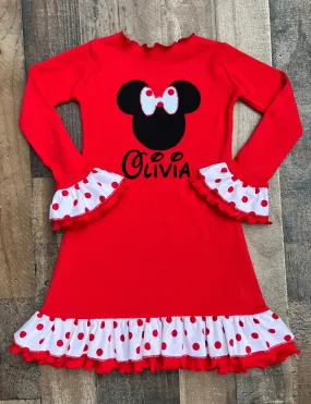 Personalized Minnie Mouse Themed Party Dress