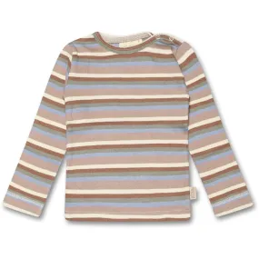 Petit Piao Simply Taupe Blouse Modal Multi Striped