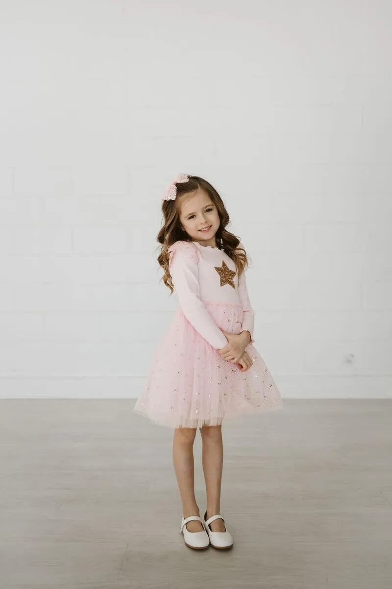 Petite Hailey Frill LS Tutu Dress - Pink