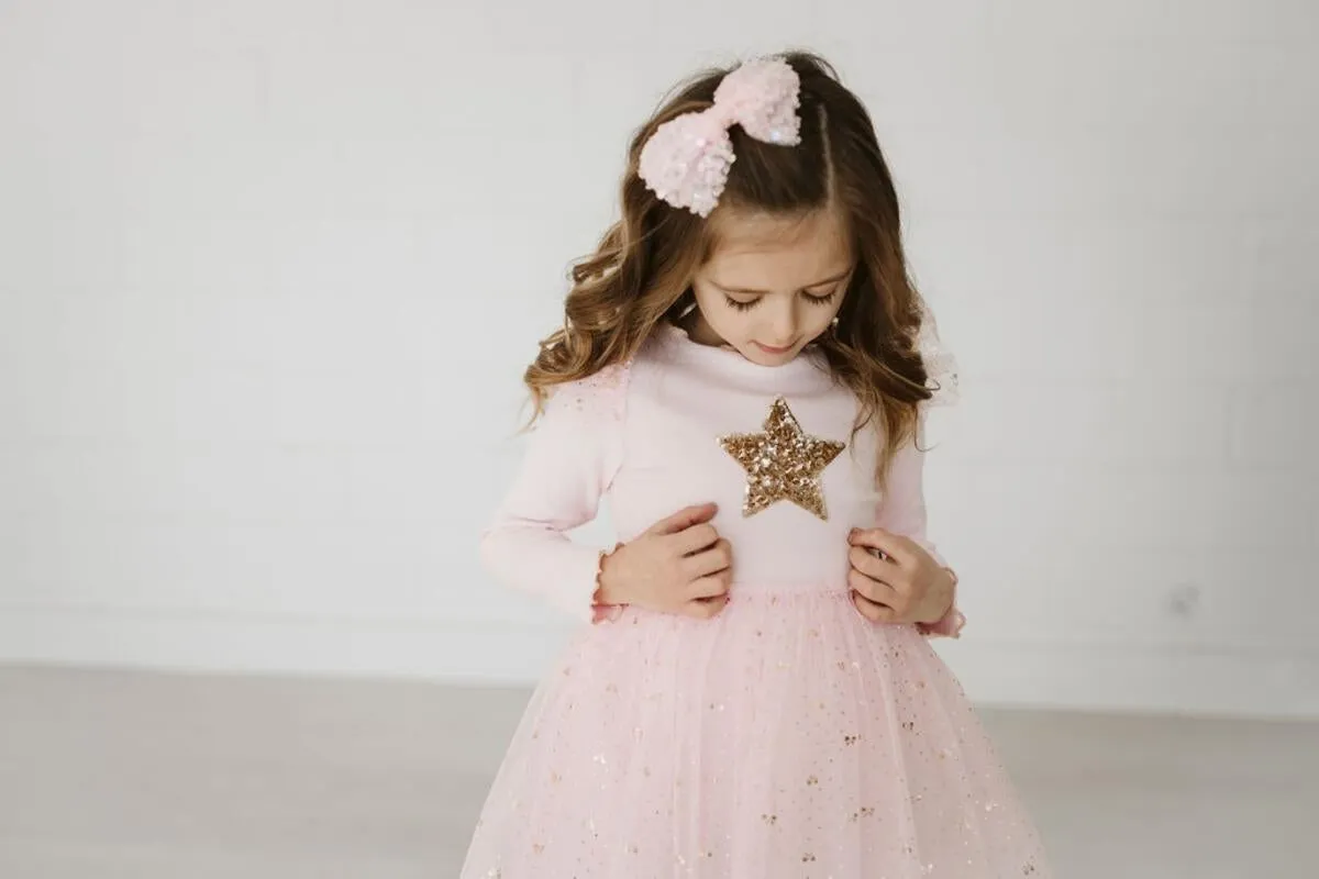 Petite Hailey Frill LS Tutu Dress - Pink