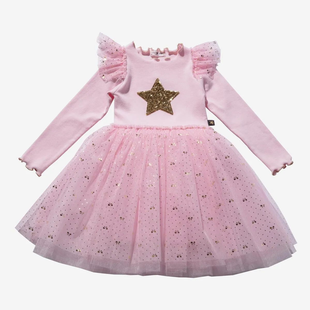 Petite Hailey Frill LS Tutu Dress - Pink