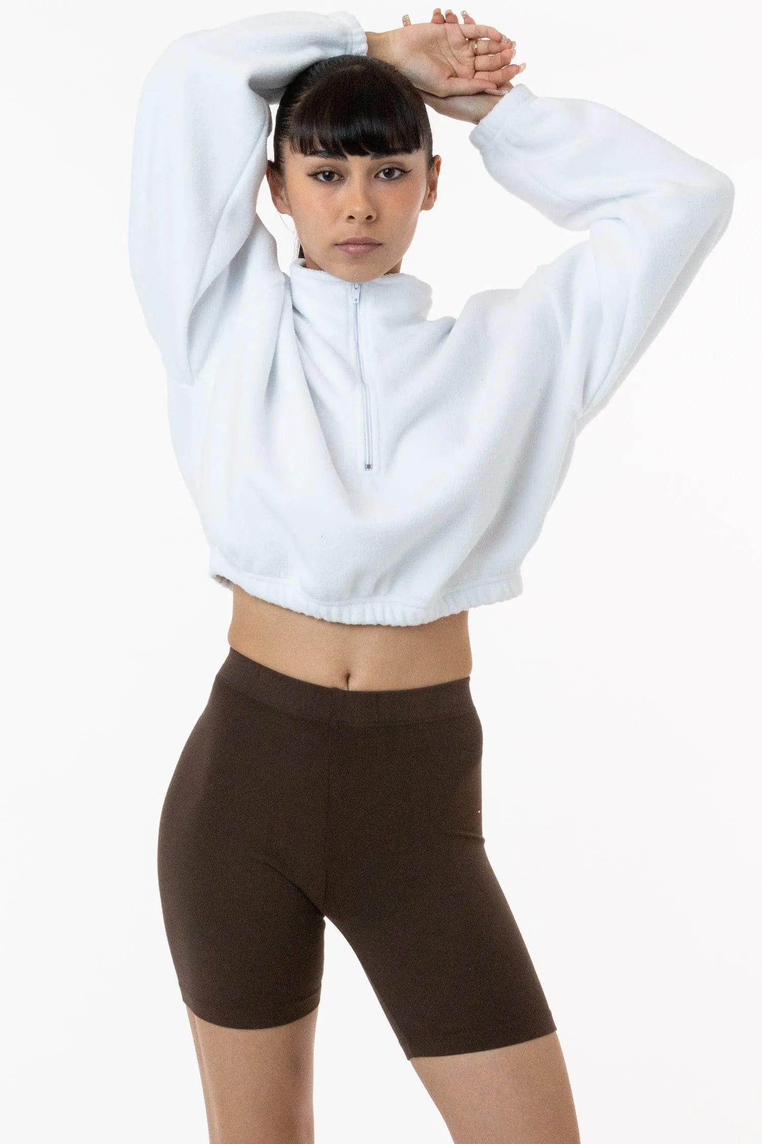 PF306 - Cropped Polar Fleece Half Zip Pullover