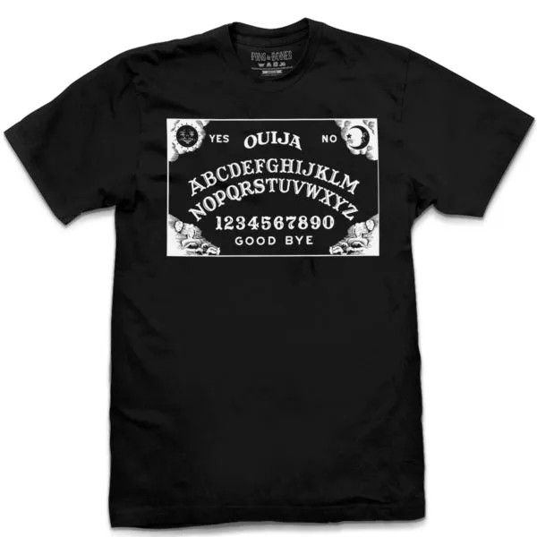 Pins & Bones Ouija Board T Shirt, Ouija Clothing, Classic Board Game Inspired, Black Cotton Ouija Shirt