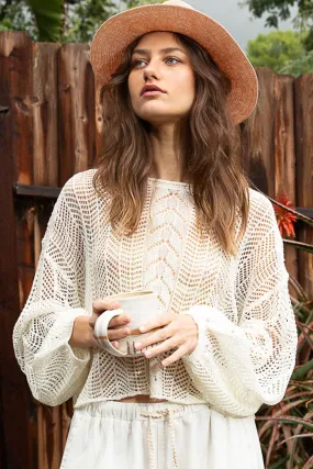 Piper - Openwork Knit Cover Up - Ivory - Exclusively Online