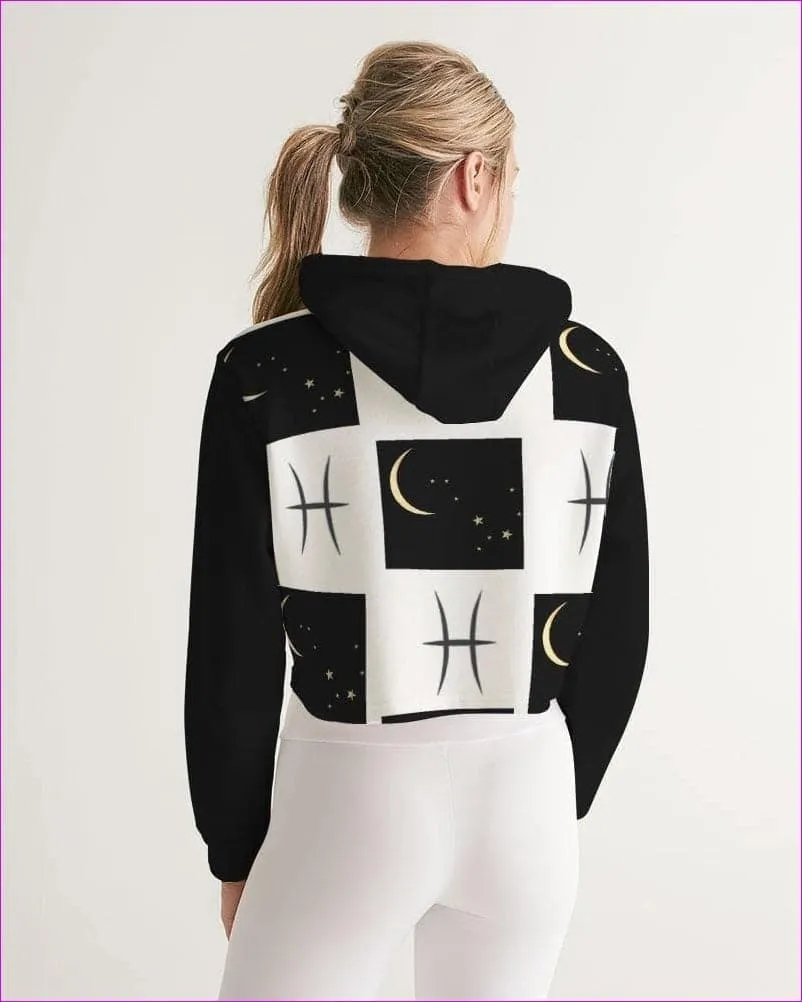 Pisces Moon Womens Cropped Hoodie