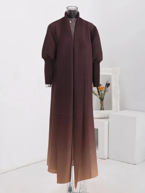 Pre Order: Gradient Pleated Loose Bat Sleeve Trench Coat